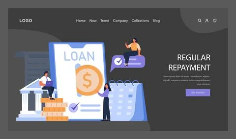 Regular Repayment concept. Flat vector illustration. Stockillustratie