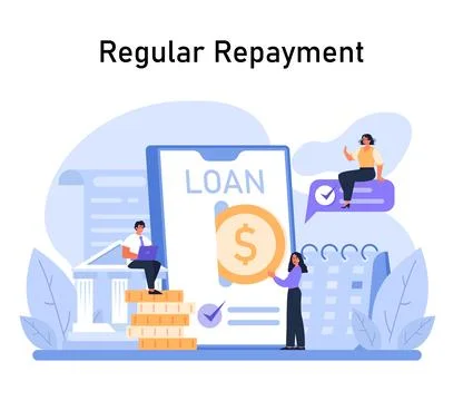 Regular Repayment concept. Flat vector illustration. Ilustração Stock