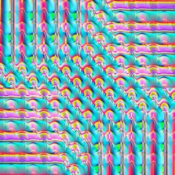 Regular round pattern turquoise blue purple violet with stripes shifted Illustrazione stock