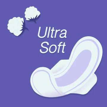 A regular sanitary pad on an isolated background. Woman hygiene, intimate Stock Illustration