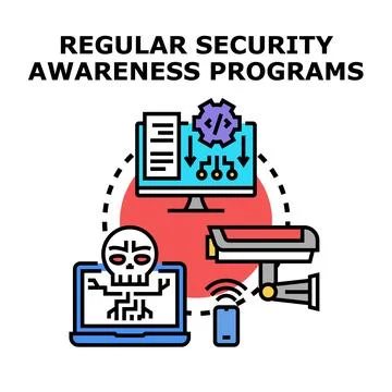 Regular security awareness programs protecting digital information Illustrazione stock