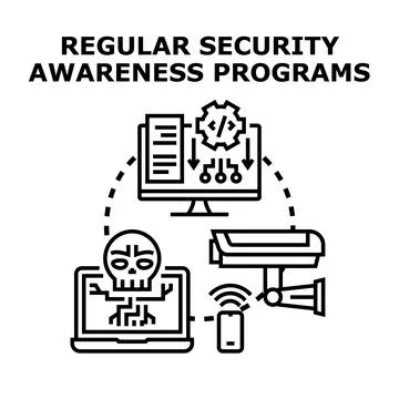 Regular security awareness programs protecting digital information Illustrazione stock