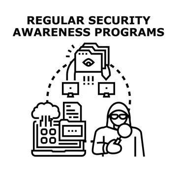 Regular security awareness programs protecting digital data Stock Illustration