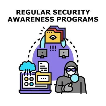 Regular security awareness programs protecting digital data Stock Illustration