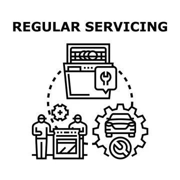 Regular servicing maintaining appliances and vehicle repair Stock Illustration