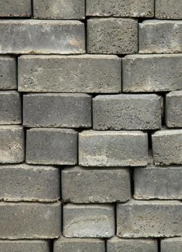 Regular shape blocks, texture, background. Paving slabs of gray blocks Foto stock