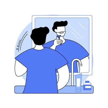 Regular shaving isolated cartoon vector illustrations. Stock Illustration