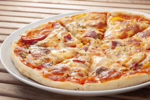 Regular Sliced Beef Pizza Foto stock