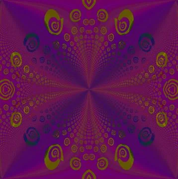 Regular spiral pattern purple green centered Stock Illustration