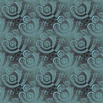 Regular spirals pattern pale green gray overlaying Stock Illustration