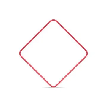 Regular squared rhombus red thin metallic frame smooth angled modern design f Stock Illustration