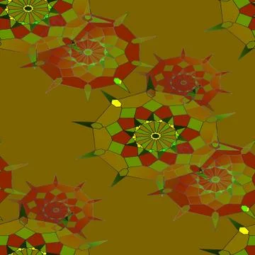 Regular star pattern gold brown red green Stock Illustration