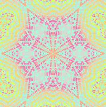 Regular star pattern mint green pink violet yellow orange Illustrazione stock