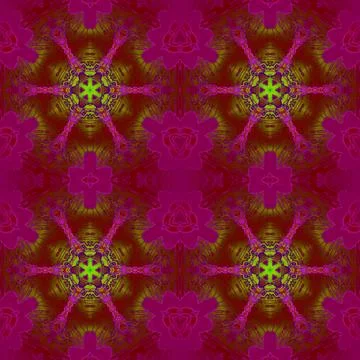 Regular star pattern purple green brown Stock Illustration