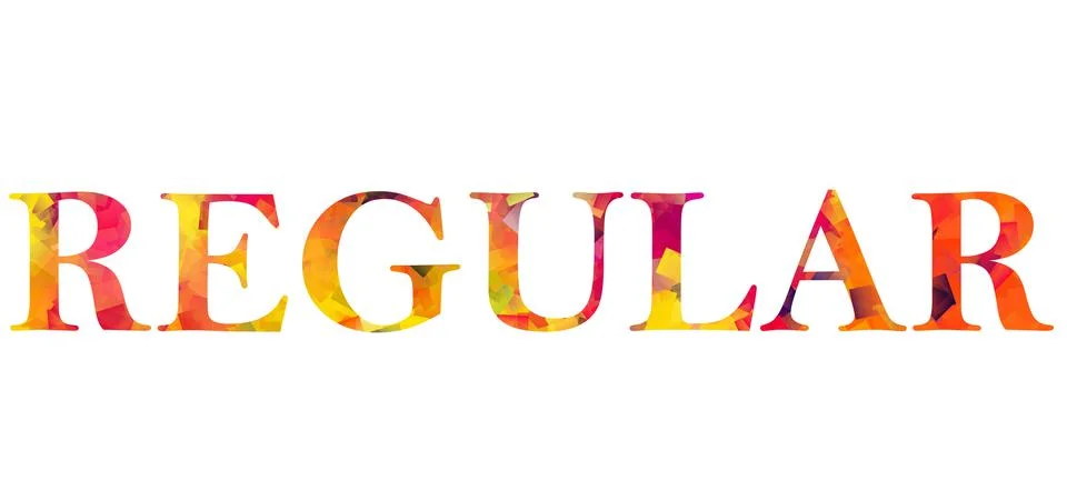 REGULAR text image stock design in colorful style letters Stock Illustration