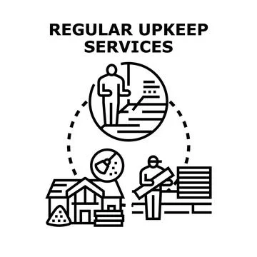 Regular upkeep services for house maintenance and renovation Stock Illustration