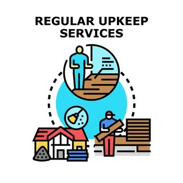 Regular upkeep services for house maintenance and renovation Stock Illustration