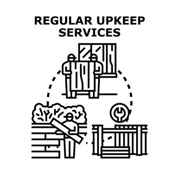 Regular upkeep services for property maintenance and renovation Stock Illustration