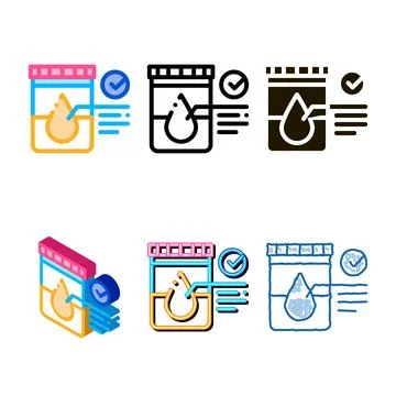Regular urine test in vitro icon variations vector outline イラスト素材