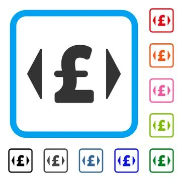 Regulate Pound Price Framed Icon Stock Illustration