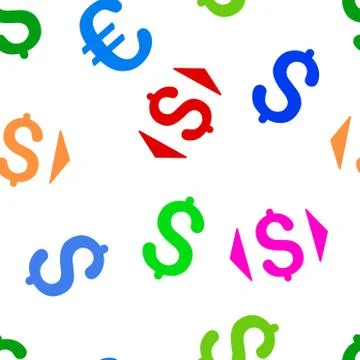 Regulate Price Flat Vector Seamless Pattern Stock Illustration