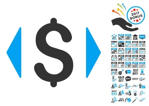 Regulate Price Icon With 2017 Year Bonus Pictograms Stock Illustration