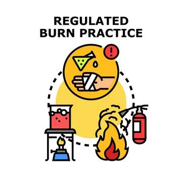 Regulated burn practice concept representing laboratory safety Stock Illustration