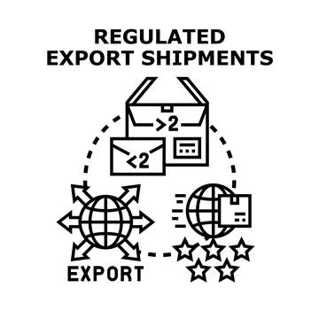 Regulated export shipments global trade logistics concept vector Stock Illustration