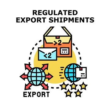 Regulated export shipments global trade logistics concept vector Stock Illustration