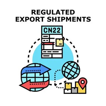 Regulated export shipments process global trade logistics Stock Illustration