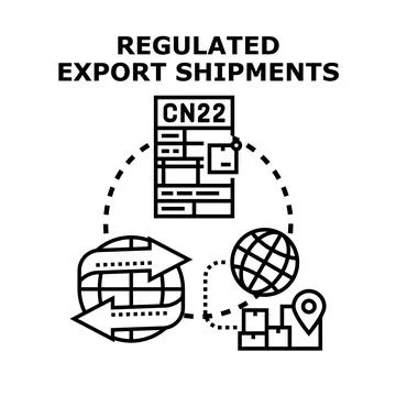 Regulated export shipments process global trade logistics Stock Illustration