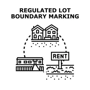 Regulated lot boundary marking concept for real estate Stock Illustration