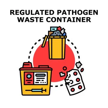 Regulated pathogen waste container concept vector illustration イラスト素材