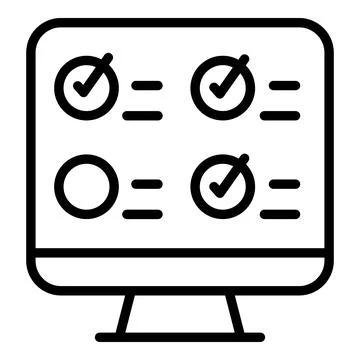 Regulated products computer icon, outline style Illustrazione stock