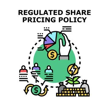Regulated share pricing policy guiding investment strategy Stock Illustration