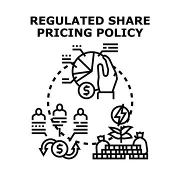 Regulated share pricing policy guiding investment strategy Stock Illustration