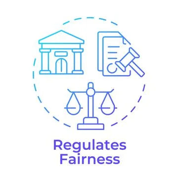 Regulates fairness blue gradient concept icon Illustrazione stock