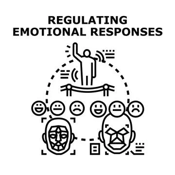 Regulating emotional responses emotional intelligence concept Stock Illustration