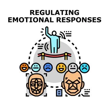 Regulating emotional responses emotional intelligence concept Stock Illustration