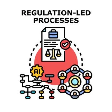 Regulation led processes vector concept illustration 스톡 일러스트