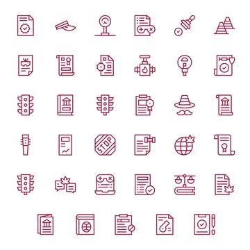 Regulation Vector Graphics featuring 35 Regular Line Editable Retina Ready .. イラスト素材