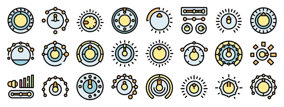 Regulator controls adjusting power, temperature, volume, and other settings Stock Illustration