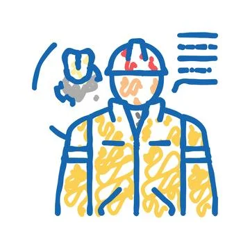 Regulator scientist worker icon doodle illustration Stock Illustration
