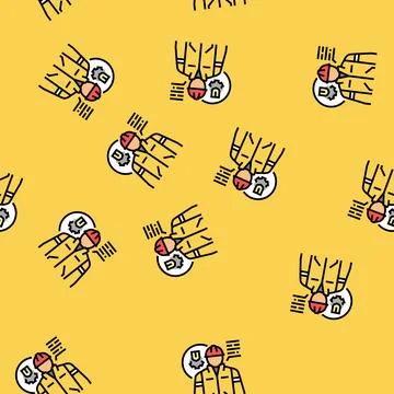 Regulator scientist worker vector seamless pattern 스톡 일러스트