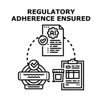 Regulatory adherence ensuring artificial intelligence process Ilustração Stock