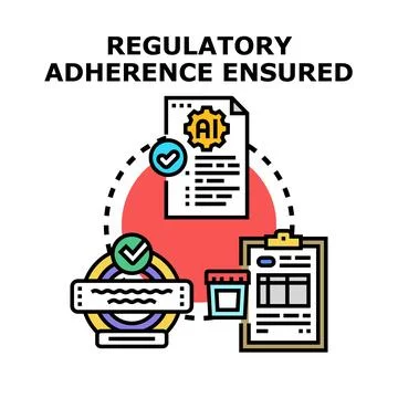 Regulatory adherence ensuring artificial intelligence process Ilustração Stock
