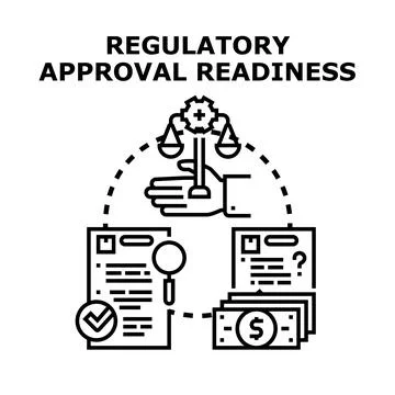 Regulatory approval readiness process icon concept Stock Illustration