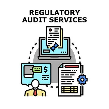 Regulatory audit services concept for compliance process Stock Illustration