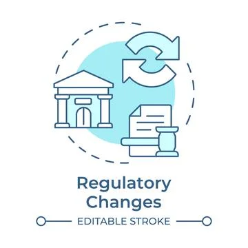 Regulatory changes soft blue concept icon 스톡 일러스트