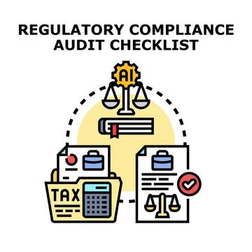 Regulatory compliance audit checklist vector illustration concept イラスト素材